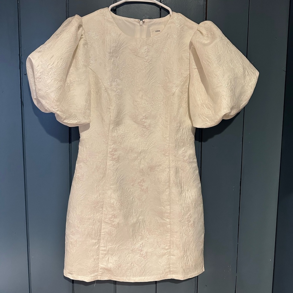 Lena Puff Sleeve Dress. Perfect for bridal events. Small.